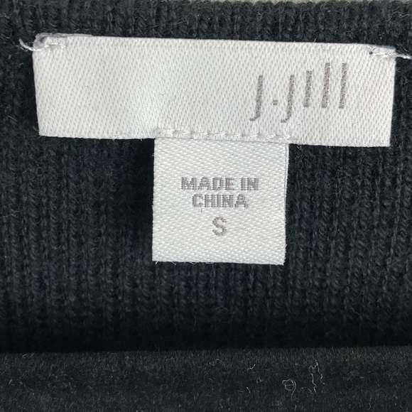 J. Jill Textured Stripe Black Vented Hem Tunic Sweater - Picture 5 of 7